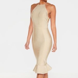 Beige bandage dress